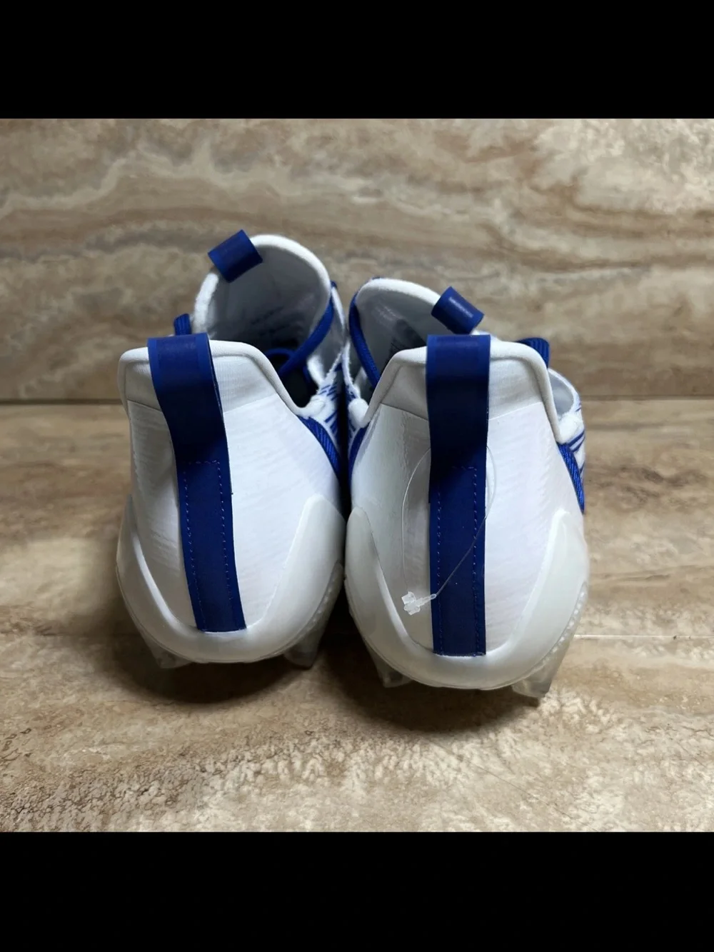 Adidas Adizero Football Cleats White Blue Metallic Silver Men’s